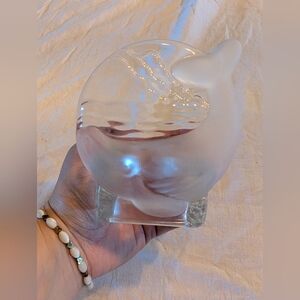 2/30$ Vintage Frosted Glass Whale Candle Holder Accent